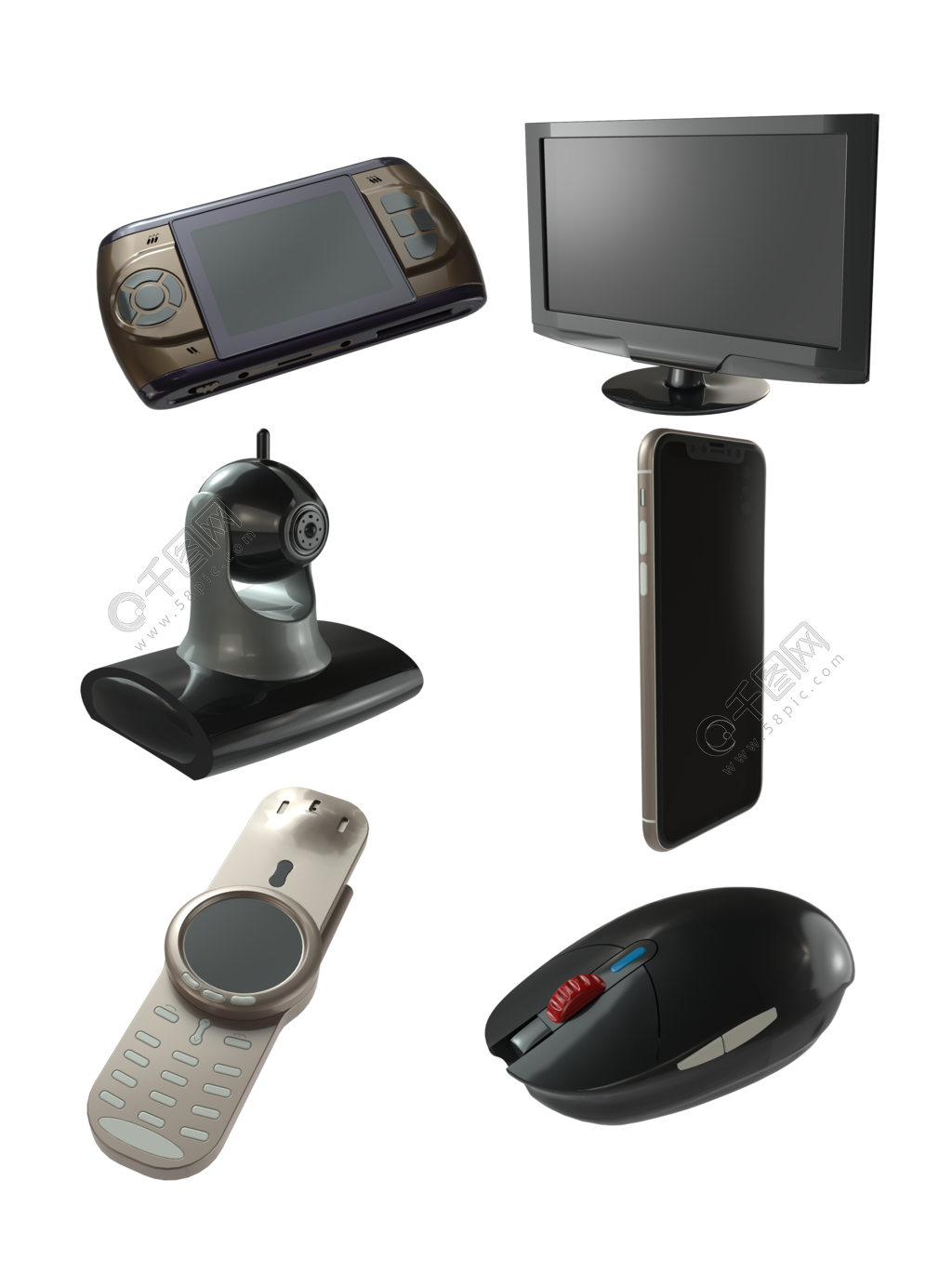 簡約風(fēng)格電子產(chǎn)品及配件PNG模板免費下載